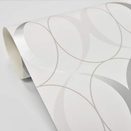 NuWallpaper Circulate Light Silver Peel & Stick Wallpaper